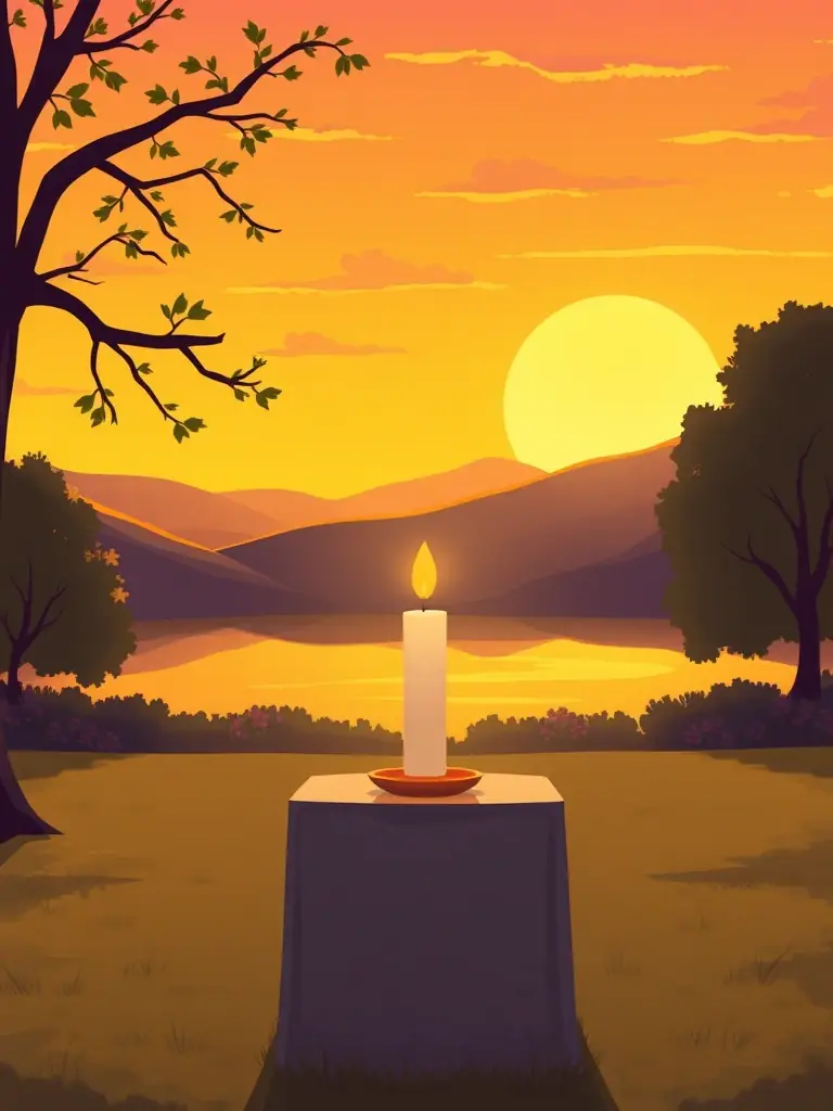 A somber image representing loss, such as a memorial candle or a peaceful landscape, symbolizing the gravity of wrongful death cases.