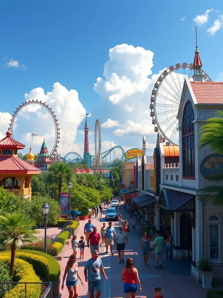 A scenic image of Orlando, Florida, featuring theme parks and family attractions, indicating the firm's services available to residents and tourists alike.